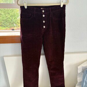 Levi's 721 High Rise Skinny Corduroy Pants, Burgundy